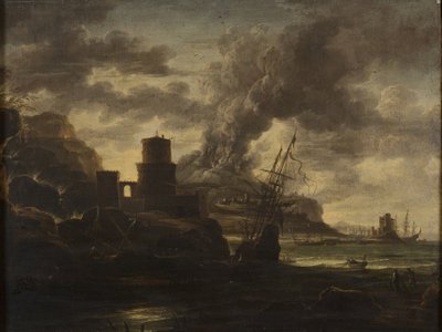 Scena portowa autorstwa Salvator Rosa