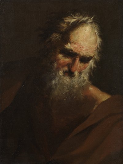 Głowa brodatego mężczyzny, ok. 1640-80 autorstwa Salvator Rosa