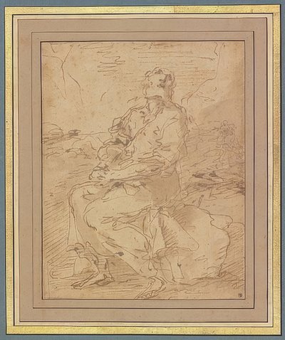 Św. Franciszek, szkic. 1649-60 autorstwa Salvator Rosa