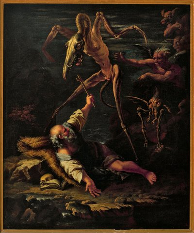 Włochy, Coldirodi, Kuszenie św. Antoniego autorstwa Salvator Rosa