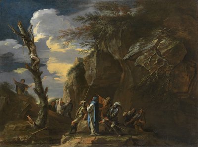 Ukrzyżowanie Polikratesa, ok. 1664 r. (olej na płótnie) autorstwa Salvator Rosa
