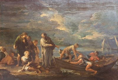 Pitagoras i rybacy autorstwa Salvator Rosa