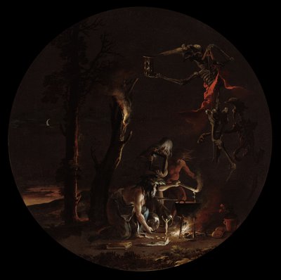 Sceny czarnoksięstwa: Wieczór, ok. godz. 1645-1649. autorstwa Salvator Rosa