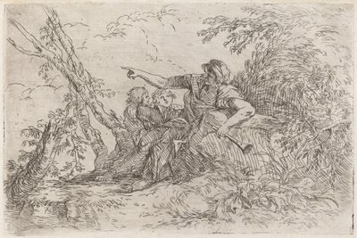 Pasterz w krajobrazie autorstwa Salvator Rosa