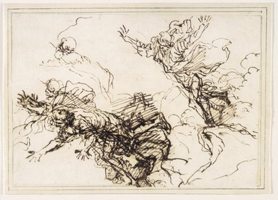 Studia na śmierć Empedoklesa autorstwa Salvator Rosa