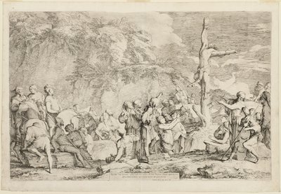 Ukrzyżowanie Polikratesa autorstwa Salvator Rosa