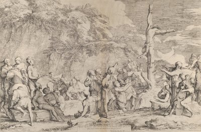 Ukrzyżowanie tyrana Polikratesa po schwytaniu go przez Persów, ok. godz. 1662. autorstwa Salvator Rosa