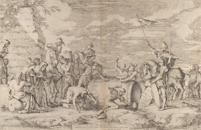 Śmierć Marka Atiliusa Regulusa, pokazana przybijanego do wanny przez Kartaginę..., ok. godz. 1661-62. autorstwa Salvator Rosa