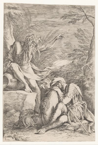 Tiberinus ukazuje się Eneaszowi autorstwa Salvator Rosa