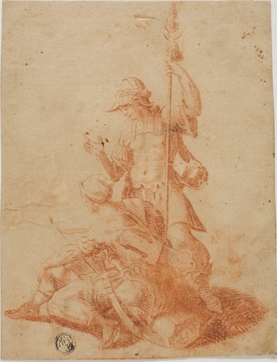 Dwóch wojowników płci męskiej autorstwa Salvator Rosa