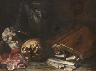 Martwa natura z motywem vanitas autorstwa Salvator Rosa