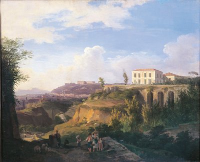 Włochy, Neapol, Widok domostwa Villa Ruffo w Capodimonte autorstwa Salvatore Fergola