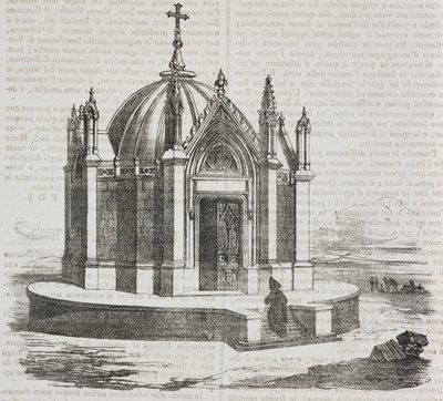 Kaplica św. Ludwika w Tunisie, Tunezja, litografia Salvatore Puglia z Poliorama Pittoresco, nr 38, 27 kwietnia autorstwa Salvatore Puglia