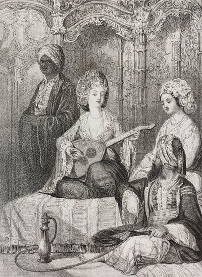 Harem na Wschodzie, litografia Salvatore Puglia z Poliorama Pittoresco, nr 2, 19 sierpnia autorstwa Salvatore Puglia