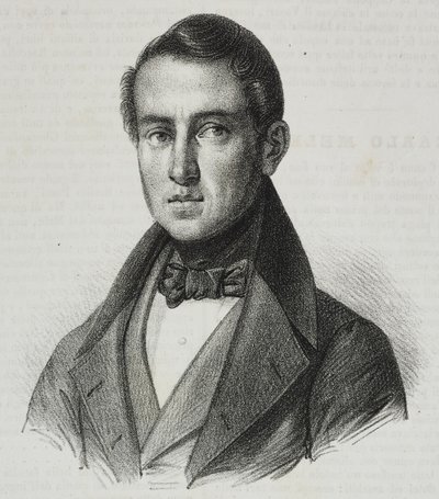 Portret Carlo Mele (1792-1841), litografia Salvatore Puglia z Poliorama Pittoresco, n 15, 20 listopada autorstwa Salvatore Puglia