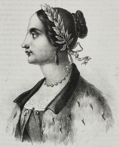 Portret Laury Bassi Veratti (1711-1778), włoskiego fizyka i naukowca, litografia Salvatore Puglia z Poliorama Pittoresco, nr 4, 4 września autorstwa Salvatore Puglia