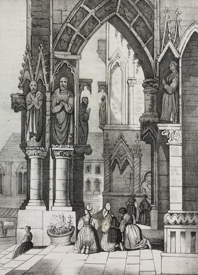 Katedra w Regensburgu, Niemcy, litografia Salvatore Puglia z Poliorama Pittoresco, nr 12, 30 października autorstwa Salvatore Puglia