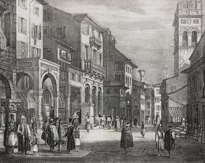 Royal Road, Korfu, Grecja, litografia Salvatore Puglia z Poliorama Pittoresco, n 23, 11 stycznia autorstwa Salvatore Puglia