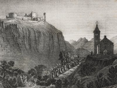 Wycieczka do Cappelluccia, scena Latarni Magicznej, zbiór opowiadań i obrazów, litografia Salvatore Puglia z Poliorama Pittoresco, nr 41, 17 maja autorstwa Salvatore Puglia