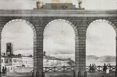 Vista de Chieti da Piazza Grande, Itália, litografia de Salvatore Puglia de Poliorama Pittoresco, n 2, 21 de agosto polonês autorstwa Salvatore Puglia