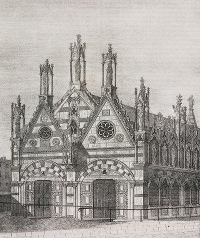 Vista da Igreja de Santa Maria della Spina em Pisa, Toscana, Itália, litografia de Salvatore Puglia de Poliorama Pittoresco, n 34, 29 de março polonês autorstwa Salvatore Puglia