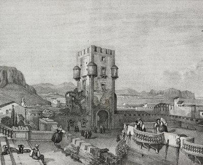 Villa of Prince of Butera w Bagheria, Palermo, Sycylia, litografia Salvatore Puglia z Poliorama Pittoresco, nr 3, 28 sierpnia autorstwa Salvatore Puglia