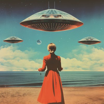 Tajemnicze UFO na plaży autorstwa Samantha Hearn