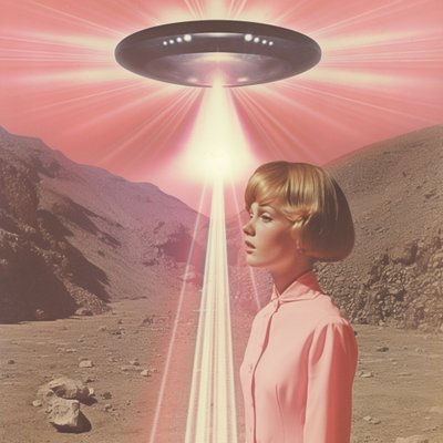 Kobieta pod promieniem UFO autorstwa Samantha Hearn