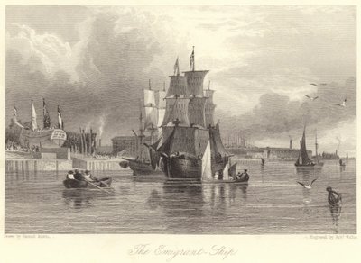 Emigrant, statek (rycina) autorstwa Samuel (after) Austin