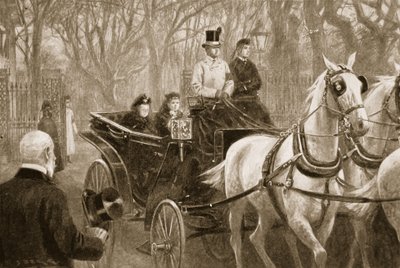 Ostatnia przejażdżka królowej Wiktorii: Osborne, 15 stycznia autorstwa Samuel (after) Begg