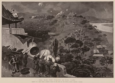 Wojna, zdobycie Ping Yang (litografia) autorstwa Samuel (after) Begg