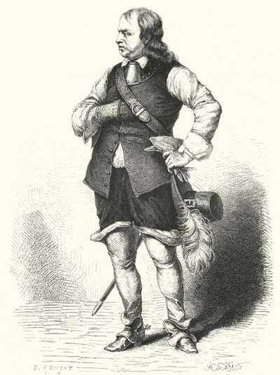 Oliver Cromwell, Lord Protektor Wspólnoty Narodów (grawerowanie) autorstwa Samuel (after) Cooper