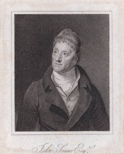 Sir John Soane, angielski architekt i kolekcjoner (grafika) autorstwa Samuel (after) Drummond
