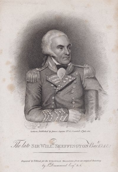 Sir William Skeffington (1742-1815), pułkownik Leicestershire Yeomanry (grawerowanie) autorstwa Samuel (after) Drummond