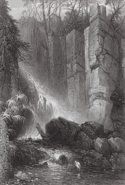 Australia: Cataract Gle, Mount Wellington, Tasmania (rycina) autorstwa Samuel (after) Prout