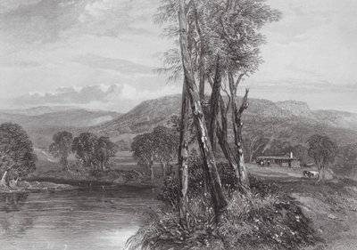 Australia: Na rzece Goulburn, Wiktoria (rycina) autorstwa Samuel (after) Prout