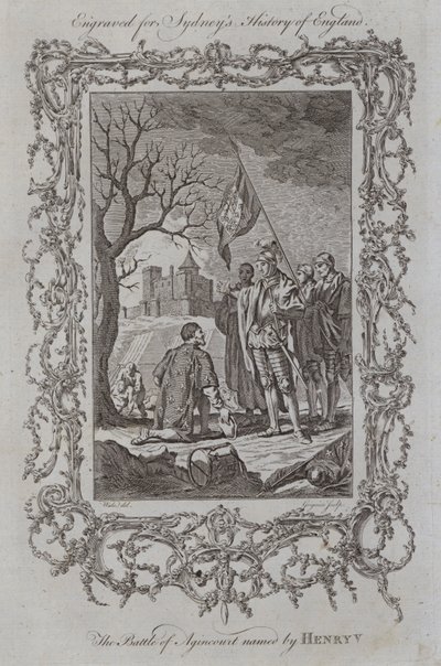 Bitwa pod Agincourt nazwana przez Henryka V (rycina) autorstwa Samuel (after) Wale