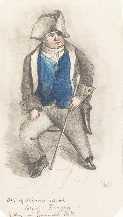 Portret Josepha Burgina, ok. 1844 (grafit i akwarela) autorstwa Samuel (attr.to) Lane