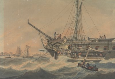 Man-of-War i Żegluga u wybrzeży autorstwa Samuel Atkins