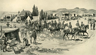 Lord Roberts i sztab rozpoczynający rekonesans z kwatery głównej w Smaldeel, 1901. autorstwa Samuel Begg