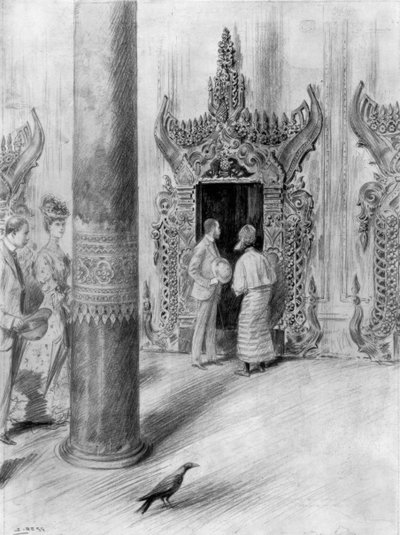 Książę i księżna Walii w pałacu króla Theebawsa, Mandalay, Birma, 1906 autorstwa Samuel Begg