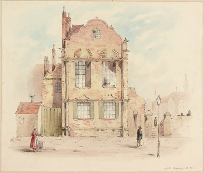 Forth House, Newcastle upon Tyne, 1843 (ołówek i wc na papierze) autorstwa Samuel Bilston