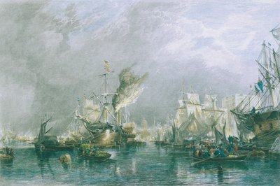 Żegluga w londyńskim basenie autorstwa Samuel Bough