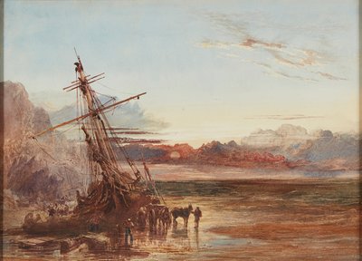 Rozładunek wraku (akwarela) autorstwa Samuel Bough