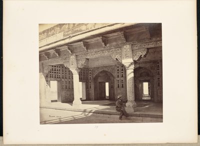 Agra; Fort, wnętrze Zenana, pokazujące mozaikę autorstwa Samuel Bourne