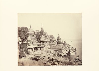 Benares; Płonący Ghat autorstwa Samuel Bourne