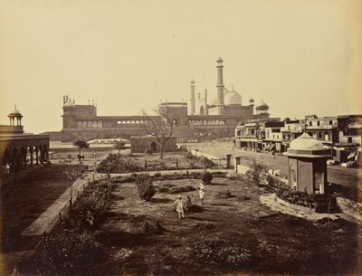 Delhi; Muzułmański Meczet Jumma, od północy autorstwa Samuel Bourne