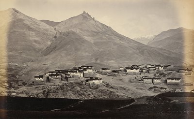 Wioska Kibber, Spiti, z Chikkim w oddali autorstwa Samuel Bourne