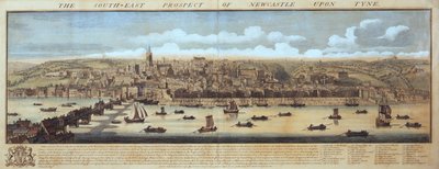 Południowo-wschodnia perspektywa Newcastle Upon Tyne autorstwa Samuel Buck
