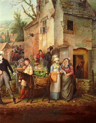 Jarmark św. Jakuba, Bristol (olej na płótnie) (detal z 13593) autorstwa Samuel Colman